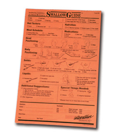 AliMed 8818- Swallowguide - Chart Size - 50 sheets per pad
