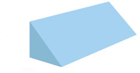 AliMed 9-001- 55 Degree Wedge - Uphostered Blue Nylon - 6.75"W x 24"L x 9.75"H