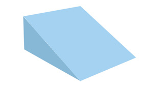 AliMed 920407- 27 Degrees Wedge Positioner - Upholstered Blue Vinyl - 10"W x 10"L x 6"H