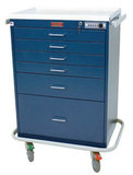 AliMed 926404 Harloff Classic Line Tall Anesthesia Cart, 6-Drawer