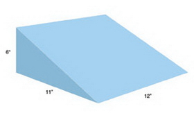 AliMed 931726- 25 Degrees Positioning Wedge - Upholstered Blue Vinyl - 11"W x 12"L x 6"H