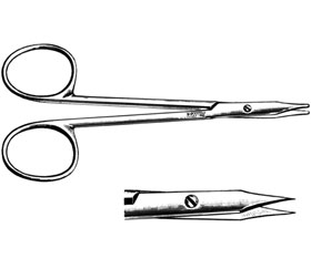 AliMed 98SCS61-3- Stevens Tenotomy Scissors - 4-1/8" - Curved - Short Blades - Blunt - Economy