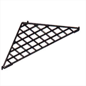 AMKO Displays 16-001BL Grid Triangular Shelf, 24" X 24" X 34 1/2", Black