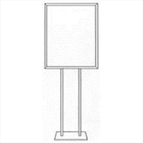 AMKO Displays BH28-CH Bulletin Sign-Holder, 22" X 28", With Flat Base, Chrome