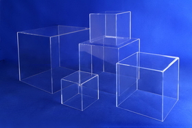 AMKO Displays FSC10 5 Sided Cube, 10" X 10" X 10" X 5/32"(T)