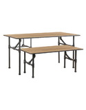 AMKO Displays PL-TLBS(RAW) Small Nesting Table (Raw)