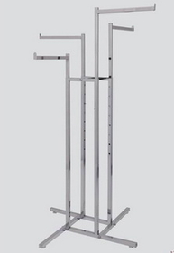 AMKO Displays R10 1" Sq. Tubing 4-Way W/ Straight Sq. Tube Arms, 4- 16" Straight Arms