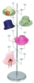 AMKO Displays R26 Hat Displayer, 5 Tier Single Upright, 67" Height, 18 1/2" Base, 20 Hats Capacity