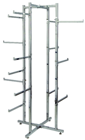 AMKO Displays R36 Folding Lingerie Tower, Square Tubing W/Arms, 60" Height, 16- 3/8" X 12"(L) Arms