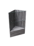 AMKO Displays SCTCRG Triangle Corner With Glass Shelf - Rustic Grey