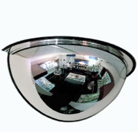 AMKO Displays SMH24 180 Half Dome Mirror, 1/2 Of 24"(D), Mounting Clips Included