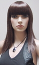 AMKO Displays T11 Brunette Wig, Straight Hair With Bangs