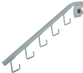 AMKO Displays TS/5H-CH 5 Hook Waterfall, Square Tubing, For 1/2" Slot On 1" Centers, Chrome