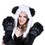 TOPTIE Animal Hat Hood Scarf with Paws Mittens Attached Winter Cap