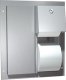 ASI 0032 Dual Access Partition Mounted Dual Roll Toilet Tissue Dispenser Stainless Steel
