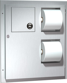 ASI 04813 Dual Access Toilet Tissue Dispenser With Napkin Disposal