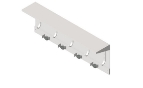 ASI 1308-4 Shelf With Utility Hooks And Mop Strip (5 Hooks, 4 Holders) 44"