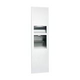 ASI 64672 Phenolic DoorPiatto Completely Recessed 3-in-1 Paper Towel Dispenser, High Speed Hand Dryer and Waste Receptacle
