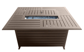 PrimeGlo FS-1010-T-12 Rectangle Aluminum Slatted Fire Pit With Stainless Steel Propane Burner