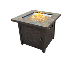 AZ Patio Heaters GFT-60843 Square Slate Fire Pit in Bronze