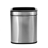 Alpine Industries 470-10L 10 L / 2.6 Gal Stainless Steel Slim Open Trash Can, Brushed Stainless Steel
