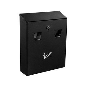 Alpine Industries 490-01-BLK All-In-One Wall Mounted Cigarette Disposal Station