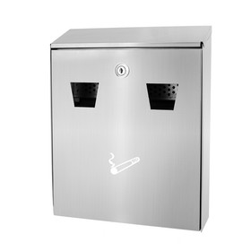 Alpine Industries 490-01-SS Stainless Steel All-In-One Wall Mounted Cigarette Disposal Station