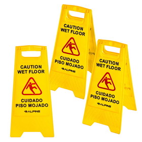 Alpine Industries 499-3 24" Caution Wet Floor Sign , Pack of 3