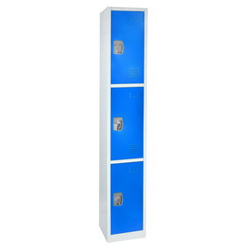 Adir Corp. 629-203-BLU Large blue locker with 3 doors 3 hooks