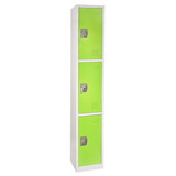 Adir Corp. 629-203-GRN Large green locker with 3 doors 3 hooks