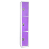 Adir Corp. 629-203-PUR Large purple locker with 3 doors 3 hooks