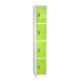 Adir Corp. 629-204-GRN Large green locker with 4 doors 4 hooks