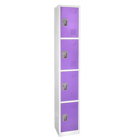 Adir Corp. 629-204-PUR Large purple locker with 4 doors 4 hooks