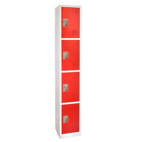Adir Corp. 629-204-RED Large red locker with 4 doors 4 hooks