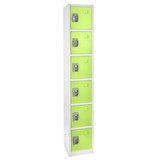 Adir Corp. 629-206-GRN Large green locker with 6 doors 6 hooks