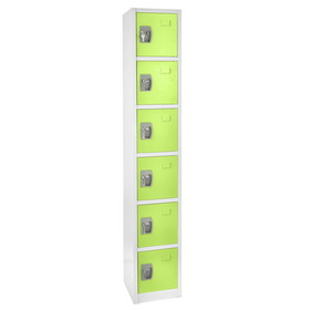 Adir Corp. 629-206-GRN Large green locker with 6 doors 6 hooks