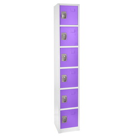 Adir Corp. 629-206-PUR Large purple locker with 6 doors 6 hooks