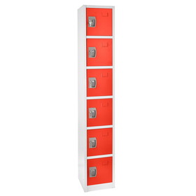 Adir Corp. 629-206-RED Large red locker with 6 doors 6 hooks