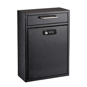 Adir Corp. 631-04-BLK-KC Large ultimate Drop box with key and combination lock. Black