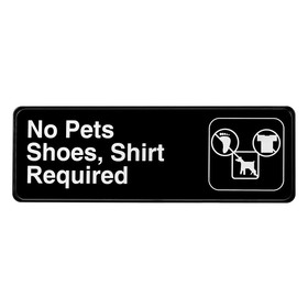 Alpine Industries ALPSGN-13 No Pets, Shoes, and Shirt Required Sign, 3"x9"