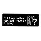 Alpine Industries ALPSGN-14 Not Responsible for Lost or Stolen Articles Sign, 3