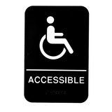 Alpine Industries ALPSGN-39 ADA Handicap Accessible Sign with Braille, Black/White, ADA Compliant, 6
