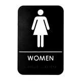 Alpine Industries ALPSGN-5 Women's Braille Restroom Sign, Black/White, ADA Compliant, 6