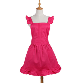 Aspire Retro Ruffle Apron Kitchen Cooking Baking Cleaning Maid Costume Vintage Apron with Pockets
