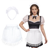 Aspire Waist Apron with Pockets, Women's Kitchen Half Apron, Cotton Costume Maid Apron for Cooking Bairn