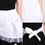 Aspire Maid Costume Waist Apron for Lady, Halloween Lace Cotton Half Apron with Two Pockets