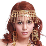 BellyLady Belly Dance Tribal Gold Coins Headband, Gypsy Jewelry, Gift Idea