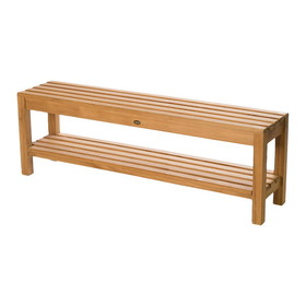ARB Teak & Specialties BEN567 - Coach shower bench 59" (150 cm) with shelf