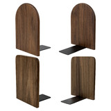 Aspire 1 Pair Black Walnut Bookends, Non-Slip Book Ends for Heavy Books, Wood Book End Supports for Shelves and Books