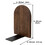 Aspire 1 Pair Small Black Walnut Bookends, Non-Slip Book Ends for Heavy Books, Wood Book End Supports for Shelves and Books